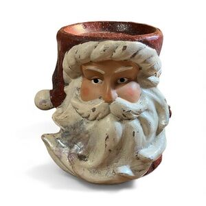 Tii Collections Rustic Tree Santa Candle Holder
